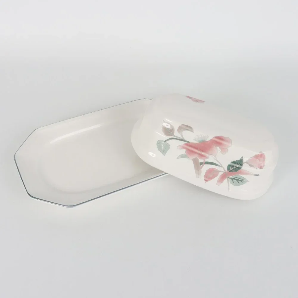 Mikasa Silk Flowers Covered Butter Dish F3003